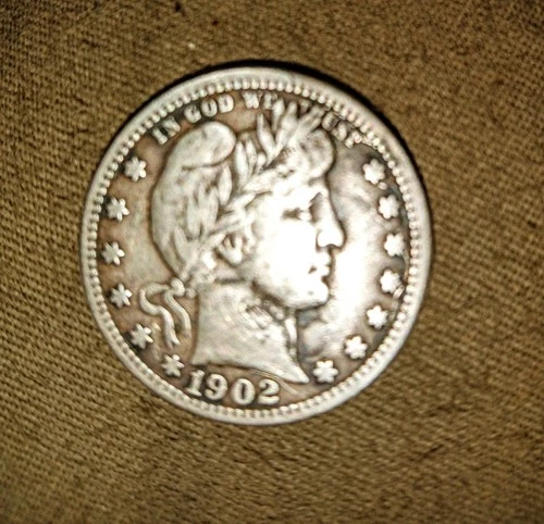 1902 Philadelphia Mint Silver Barber Quarter