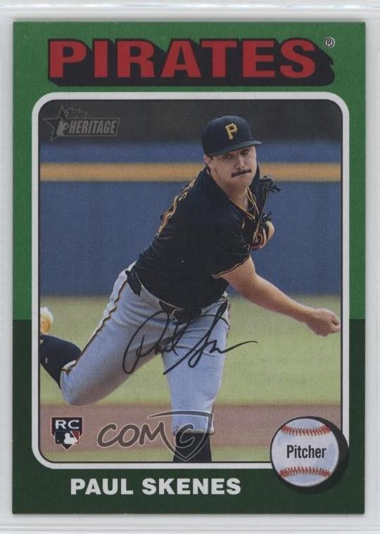 2024 Topps Heritage High Number Green Border Paul Skenes #594 Rookie RC 05ns