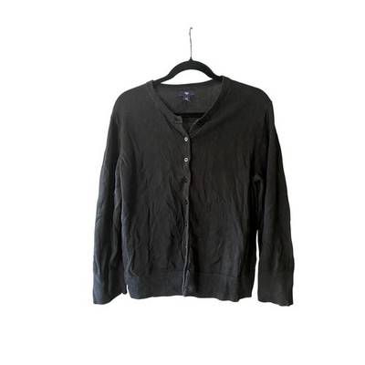Gap Button Up Black Cardigan XXL Normcore Soft Dainty 90s Layering Cozy Work