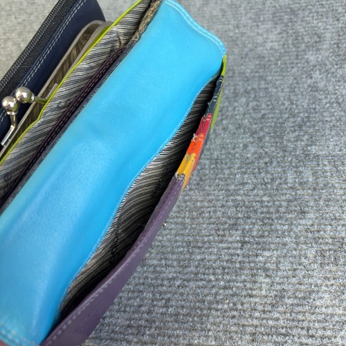 Vintage GABEE Genuine Leather Multi-Colour Envelope Wallet Kiss Coin Purse Cards - Picture 13 of 19