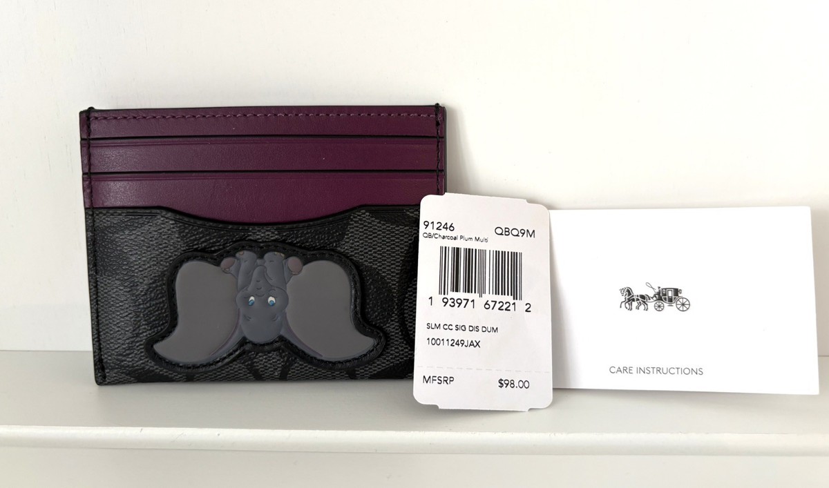 Coach X Disney Dumbo Signature Slim Card Case NWT | eBay