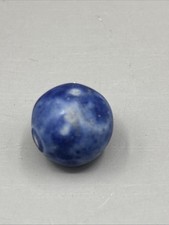 Antique Cobalt Blue Bennington 0.5" Salt Glazed Clay Pottery Marble