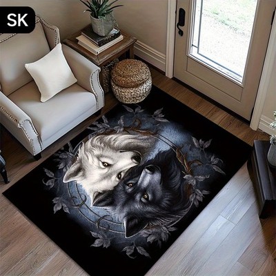 Real Wolf Leaf Pattern Floor Mat, Holiday Home Decoration (Christmas, Thanksgi