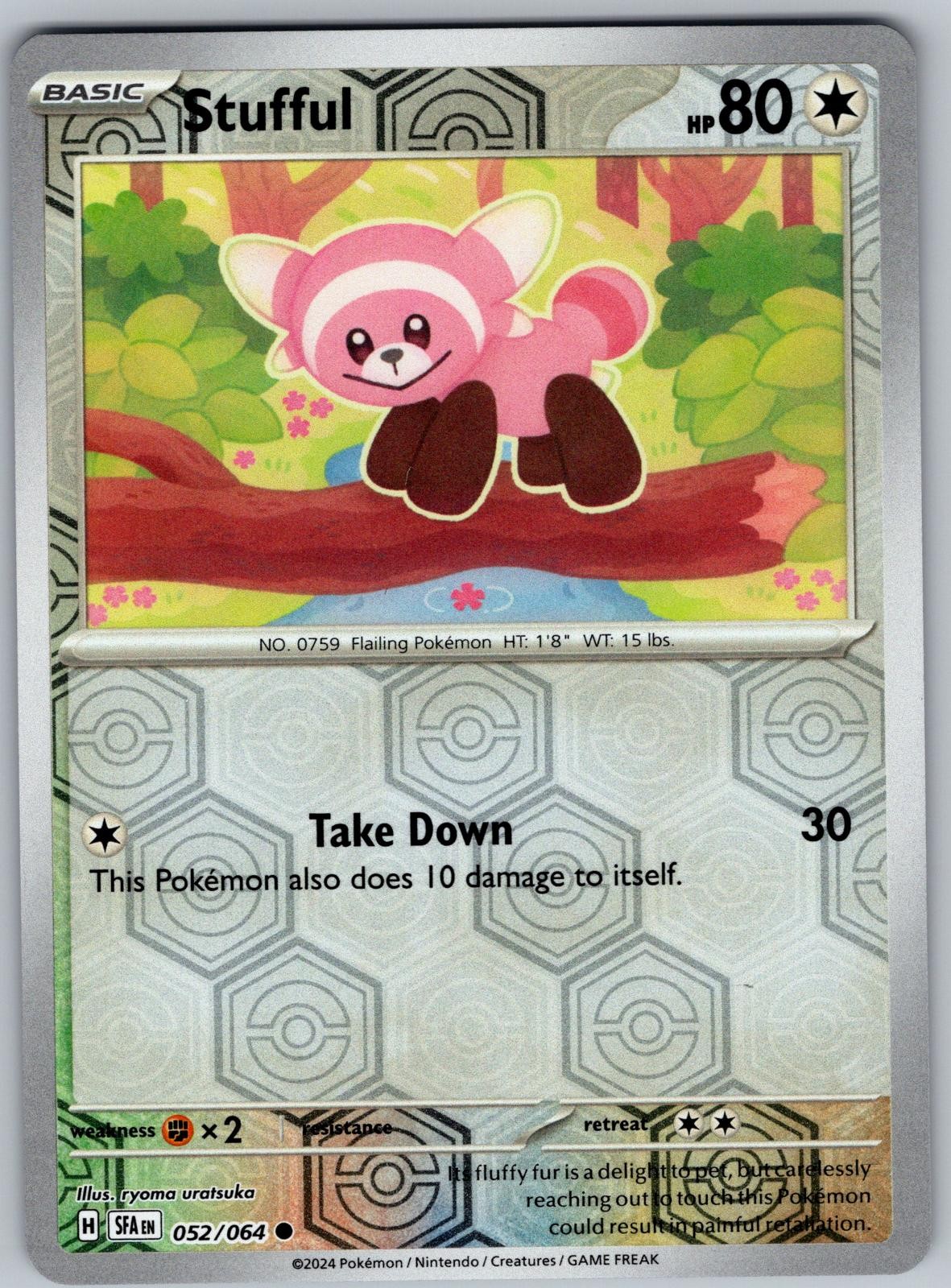 Stufful 052/064 Common Shrouded Fable Pokemon Reverse Holo Near Mint