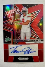 2025 Prizm Draft Picks Tavien St. Clair #SSS-TSC Saturday Star Auto – Red /399