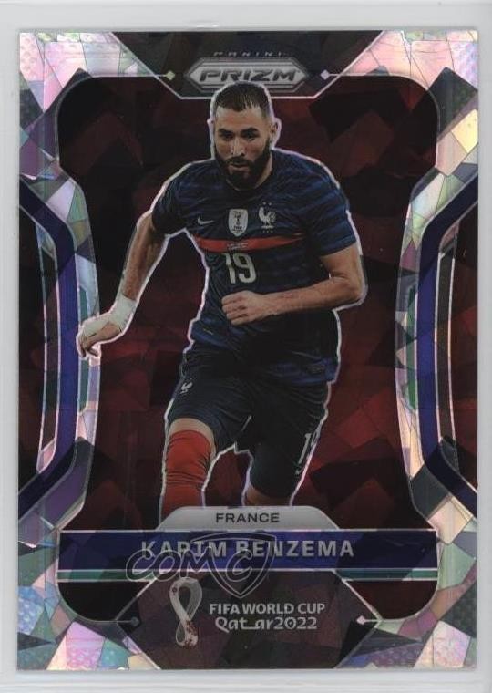 2022 Panini Prizm World Cup Qatar Ice Prizm Karim Benzema #99 14tf