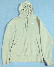 Men's Nike Sportswear Club Fleece Pullover Hoodie Beige Size XS Flawed
