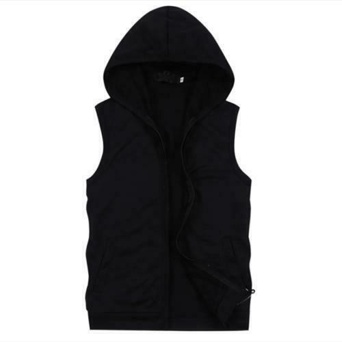 Men's Sport Casual Hoodie Sleeveless Vest Waistcoat Thin