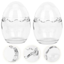 2 Pcs Portauovo Di Vetro Bicchiere Tazza Condimento Ciotola Yogurt