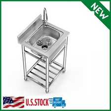 Commercial Sink Stainless Steel Kitchen Utility Sink with Faucet - 22" Wide NSF