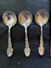 VERSAILLES BY GORHAM STERLING SILVER FLATWARE 3 BOULLION SOUP SPOONS FOR 1 BID