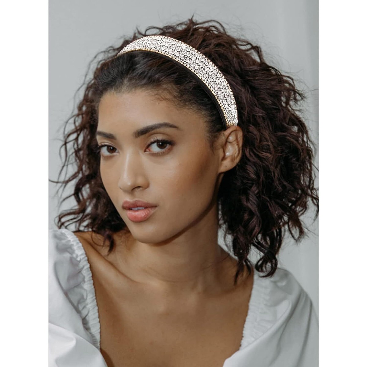 2Pcs Headbands Rhinestone Glitter Crystal Jeweled Hair  display picture 1