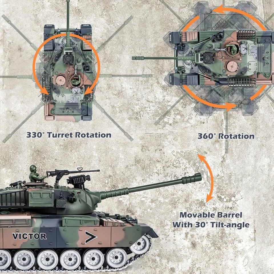 1:18 Alloy Metal US M60 Remote Control Army Model Toys RC Military Vehicle Tank - Image 3 of 4