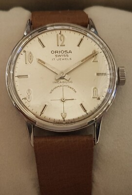 Vintage Armbanduhr Oriosa in Edelstahl   Handaufzug - Cal. AS 1130