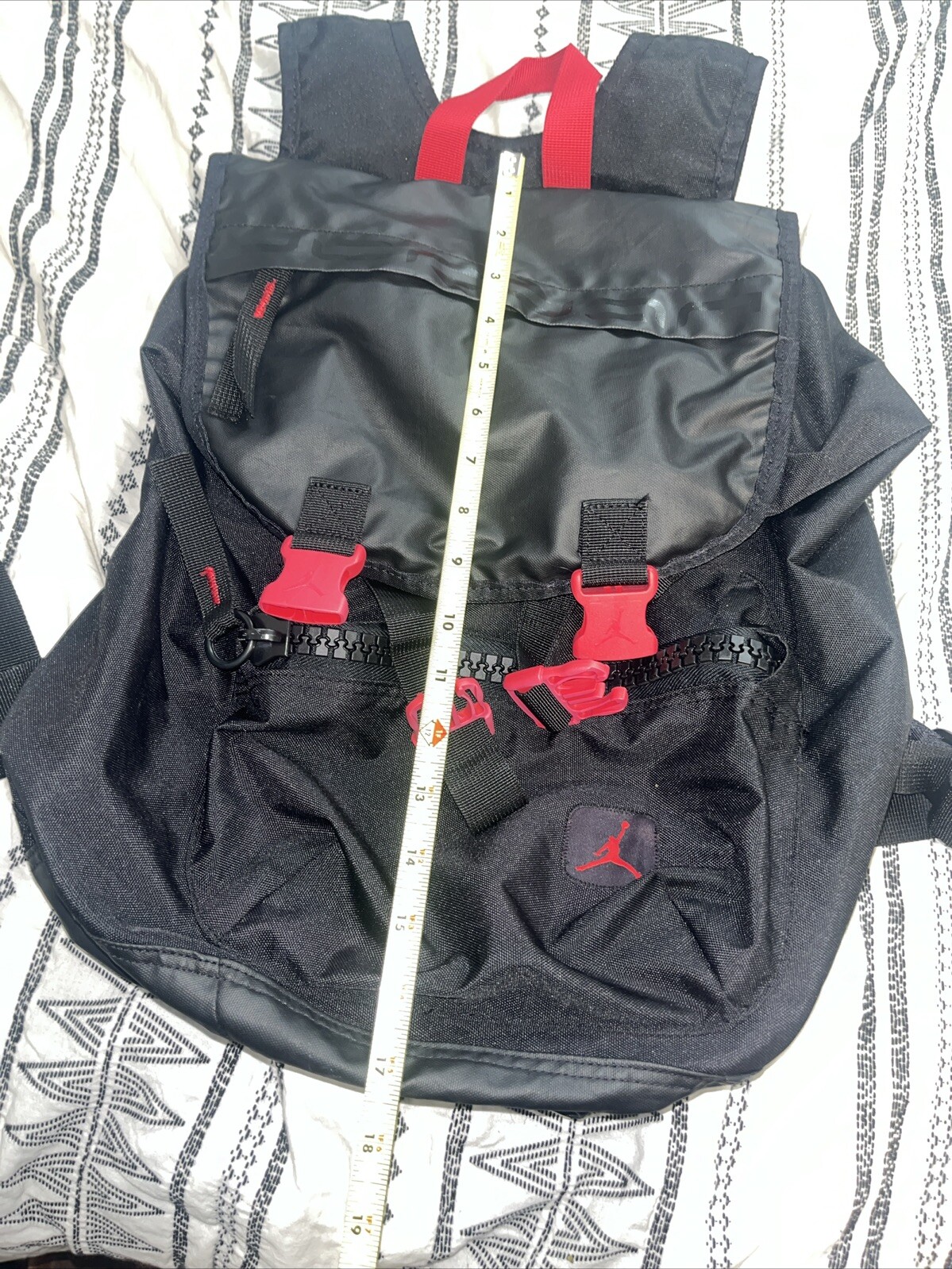Air Jordan Backpack Drawstring Black/red With lot… - image 12