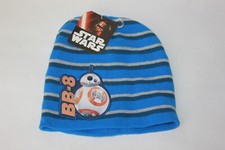 Disney Star Wars BB-8 Boys Beanie Knit Hat NEW Blue Striped Cap Winter holiday