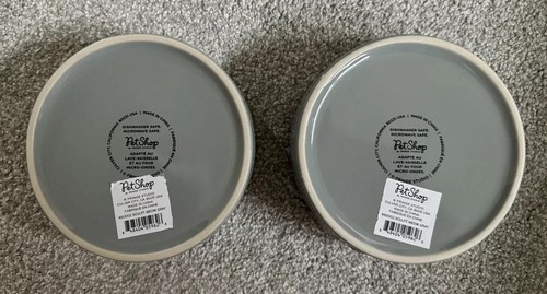 NEW Set of 2 “meow” Sculpt Cat Food/Water Bowls, Ceramic, Gray, 5” W x 1.75” T - Picture 11 of 23