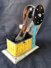 VINTAGE TIN TOY ARNOLD  TRANSPORTE STEAM POWERED GRINDING STONE WHEEL WORK