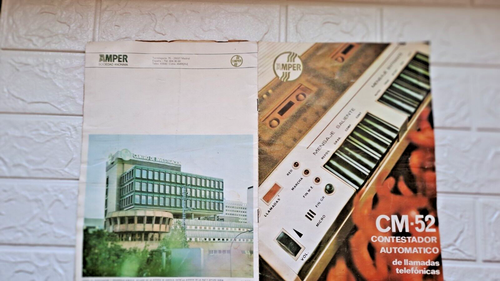 CONTESTADOR AUTOMÁTICO VINTAGE CM60 AMPER / TELEFÓNICA CON MANUAL AÑO 1974 - Zdjęcie 18 z 22
