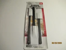 Chef Valley: 3 Pc Rubber Spatula Set, Prima Collection, White & Black