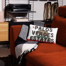 Palos Verdes Estates California Flag Pillow