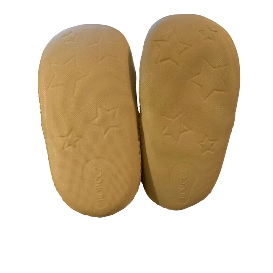 Zapatos Robeez Niños Talla 3 Suela Suave Marrón Verde Naranja Playa Lona Cuero Foto 4 de 4