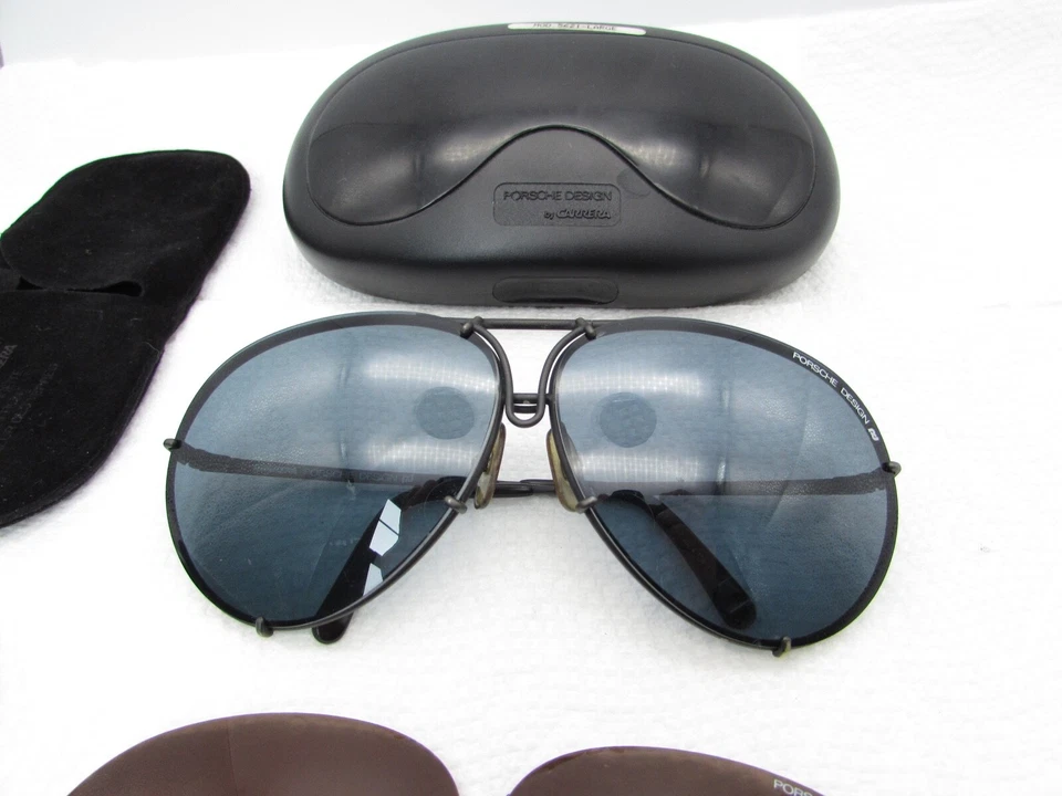Винтажный Porsche дизайн 5621Австрия солнцезащитные очки чехол дополнительные линзы синий коричневый - Изображение 3 из 4