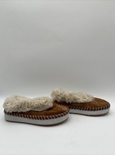 Women  s Tory Burch Genuine Shearling Lined Slipper Brown Size 5