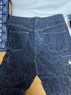 Randy Beams Baggy Cargo Denim Pants - Large Size, Slight Wear, No 