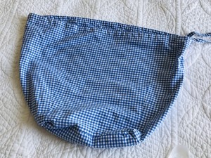 Pottery Barn Kids Sabrina Basket Liner Large Blue White Gingham