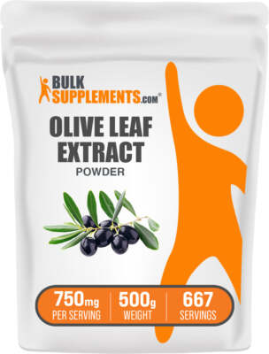 BulkSupplements Olive Leaf Extract Powder - 750mg per Serving - 500g (1.1 lbs)