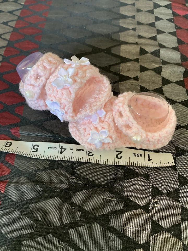 Sandalias Para Niña Tejida A Mano De 0-3 Meses Foto 4 de 4