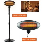 2KW Electric Patio Heater Free Standing Quartz Warmer Garden Outdoor Waterproof