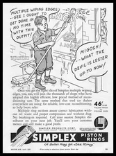 1939 Simplex Piston Rings Lester Boy Washing Store Window Vintage Print Ad
