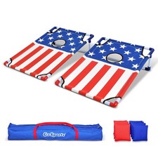 GoSports American Flag 3x2 PVC Cornhole Set Game Boards with 8 Bean Bags  Case