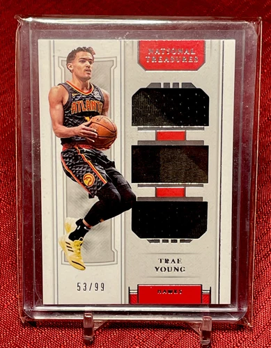 Trae Young 2018-19 Panini National Treasures Triple Materials Rookie RC /99 🔥