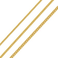 Solid 14K Gold Chain Necklace Men Women Thin 0.5mm Thick CURB