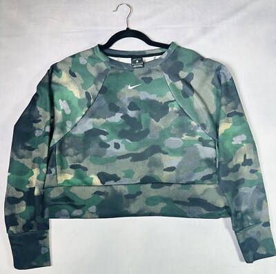 green nike crop sweatshirt