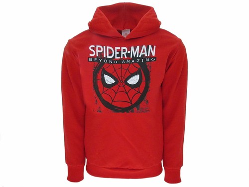 FELPA ORIGINALE SPIDERMAN Marvel CON CAPPUCCIO Bimbo Ragazzino Faccia e  Scritta | eBay