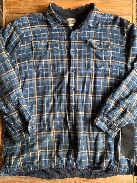 LL Bean Plaid Fleece Lined Flannel Button Shirt Mens 2XLT XXL Tall | eBay