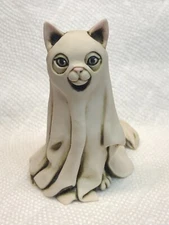 Harmony Kingdom Artst Neil Eyre Designs Halloween Ghost kitty cat kitten USAmade