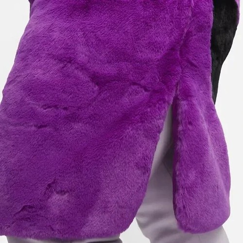 Nike Faux Fur Long Damen Jacke Warmer Mantel Kunstfell DX6417-551 Parka Neu 2X - 第 5/6 張圖片