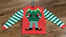 Child  s Kids Ugly Christmas Holiday Sweater Elf Sz 10/12 FollowMe New