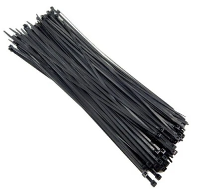 BOWERS TOOL CO. Zip Cable Ties 14" 50lbs 100pc UV Black Made in USA Nylon Wire Tie Wraps
