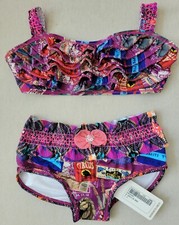 NWT Agua Bendita Girls Bendito Circo Bikini Set, Size 6