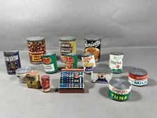 Lot Of Vintage Kids Pretend Play Toy Food Grocery Canned Goods Doll House