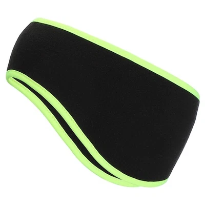 Bandeau pour Ear Warmer, Bandeau Élastique Hiver pour Running Noir et Vert - Photo 1/4