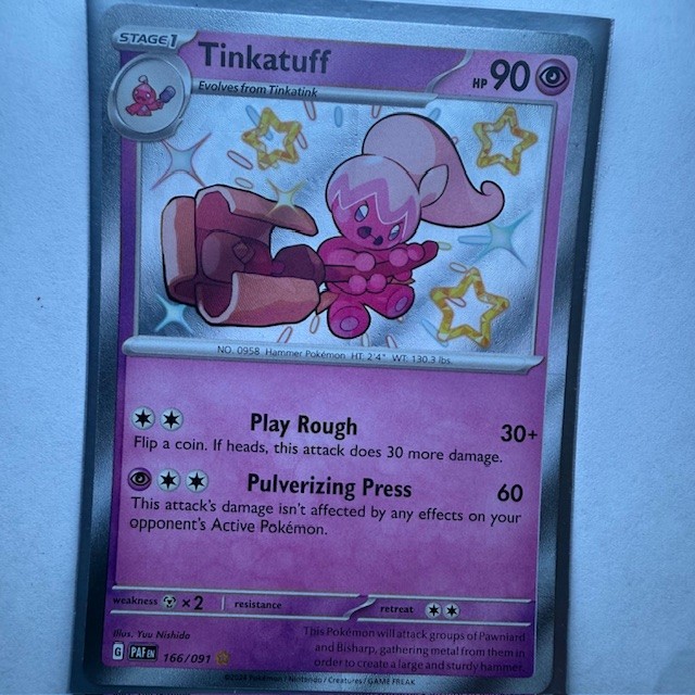Tinkatuff Shiny Rare SV: Paldean Fates 166/091 NM