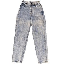 80s Lee Riders High Rise Taper Womens Sz 26 Jeans Acid Wash USA Made Vtg 9 Tag