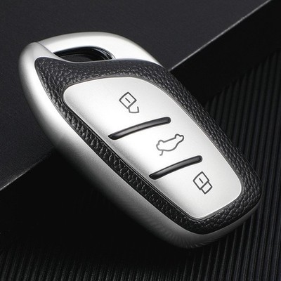 2pcs car key fob cover case for Roewe i5 i6 RX5 MAX RX3 MG HS ZS EV shell silver